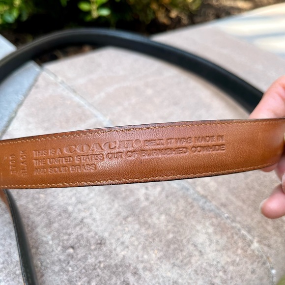 Men’s Coach Vintage Leather Belt, Black, 36 - Picture 4 of 5